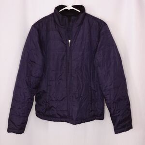 L.L.Bean Women's Lightweight Full Zip Winter Puffer Coat Jacket Purple sz Large